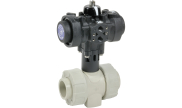 PP ball valve C200 with EPDM gaskets + PP/PPS pneumatic actuator