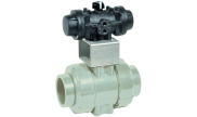 PP ball valve CL1 with EPDM gaskets + PP/PPS pneumatic actuator