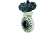 PP butterfly valve PL1 + PP/RES pneumatic actuator