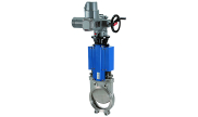 Stainless steel knife gate valve 172 + SA multi-turn electric actuator