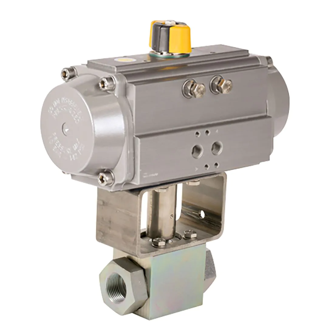 Pneumatic actuated 1 piece ball valves