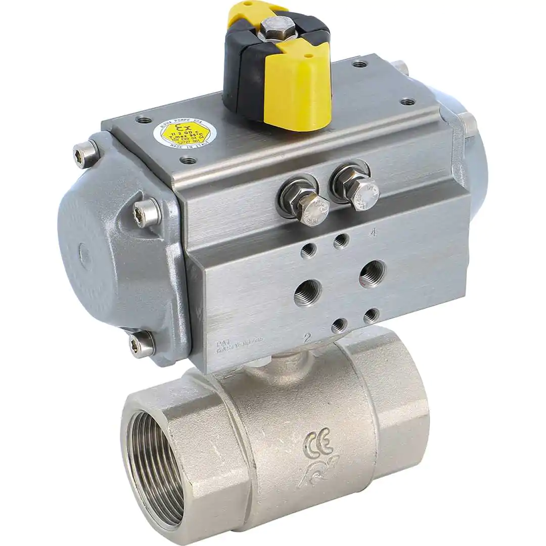 Pneumatic actuated 2 piece ball valves