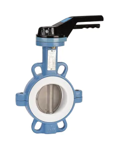 TTV Butterfly valve 1145 wafer CF8M disc/Teflon&reg; + silicone liner seat