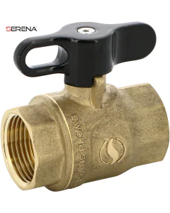 SERENA&reg; brass ball valve 525S F/F black aluminum butterfly handle PN40