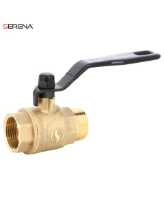 SERENA&reg; brass ball valve 571S male/female black steel lever PN40