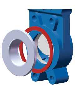 Deflector set for unidirectional knife gate valve