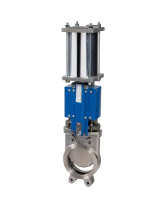 Stainless steel knife gate valve 172 +double acting pneumatic actuator