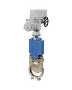 St. steel knife gate valve 172 + SO2/MO3 multi-turn electric actuator