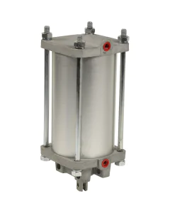 Double acting pneumatic actuator for knife gate valve