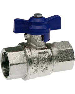 Brass ball valve VS42 BSP FF blue aluminium butterfly handle