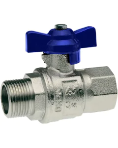 Brass ball valve VS43 BSP MF blue aluminium butterfly handle