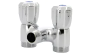 Washing machine valve - Vertical double outlet 1/2''-3/4''-3/4''