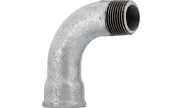 90° long sweep bend male/female - Galvanised - AFY - 1