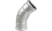 45° long sweep bend female - Galvanised - AFY - 41
