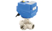 3 way brass ball valve 513L-514T + TCR electric actuator