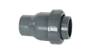 PVC non-return ball valve for gluing on