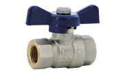 Brass ball valve 564 female/female blue butterfly handle PN30/20