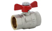 Brass ball valve 586 female/female red butterfly handle PN30/20