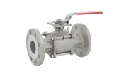 Stainless steel ball valve 711 3-piece body RF PN40 + ISO pad