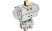 3 piece stainless steel ball valve 746 XS + RE/RES pneumatic actuator