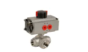 Stainless steel ball valve 780XS-L + ADA/ASR pneumatic actuator