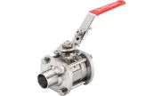 ELSA® stainless steel ball valve with DIN orbital welded rotating ends