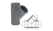 PVC-U tee 45°