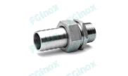 Equal union M/Hose end - 316L - Flat bearing
