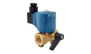 Brass solenoid valve ECM 93 direct acting with manual override