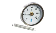 Bi-metal thermometer Ø63 with spring tie 0°C/120°C
