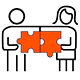 a man and a woman fitting together two puzzle pieces