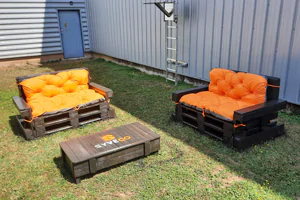 The picnic area in Syveco's back yard, creating a pleasant working environment and improving quality of life at work.