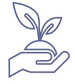 pictogram representing a hand holding a plant