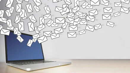 a lot of emails come out of a pc