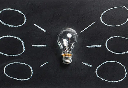 illustration with a light bulb and possible solutions, go to page After-sales service