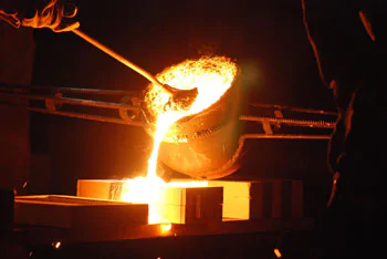 molten metals in a foundry