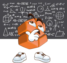 Syveco mascot thinking and calculating