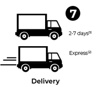 Delivery: 2-7 days in standard delivery, express delivery is available but needs to be specified in the order.