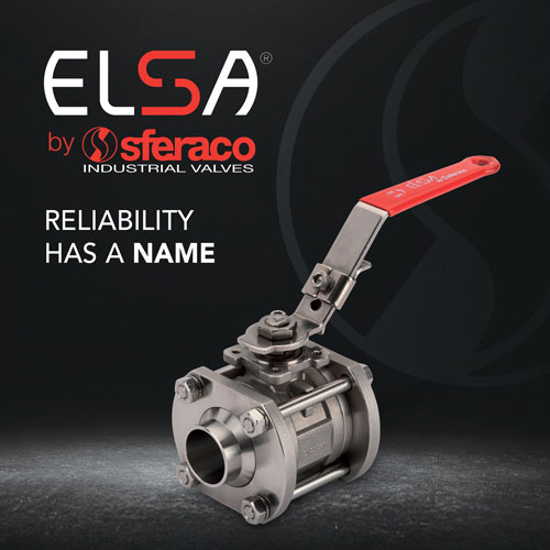 cover of the elsa valve brochure, black background