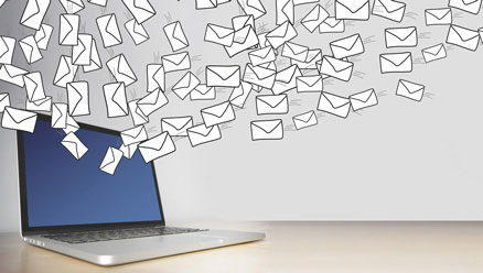 a lot of emails come out of a pc