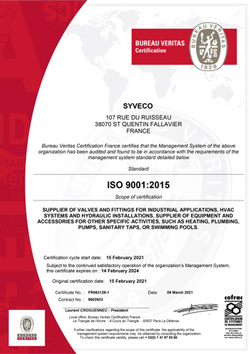 Open Syveco"s ISO 9001:2015 certification.