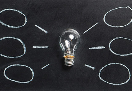 illustration with a light bulb and possible solutions, go to page After-sales service