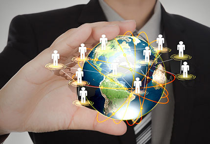 illustration representing people around the globe, go to page Local Presence to learn more about our sales team