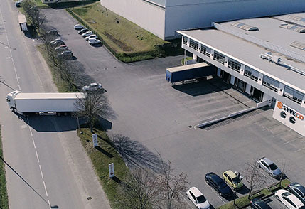 a truck leaving the Syveco warehouse, go to page Logistics